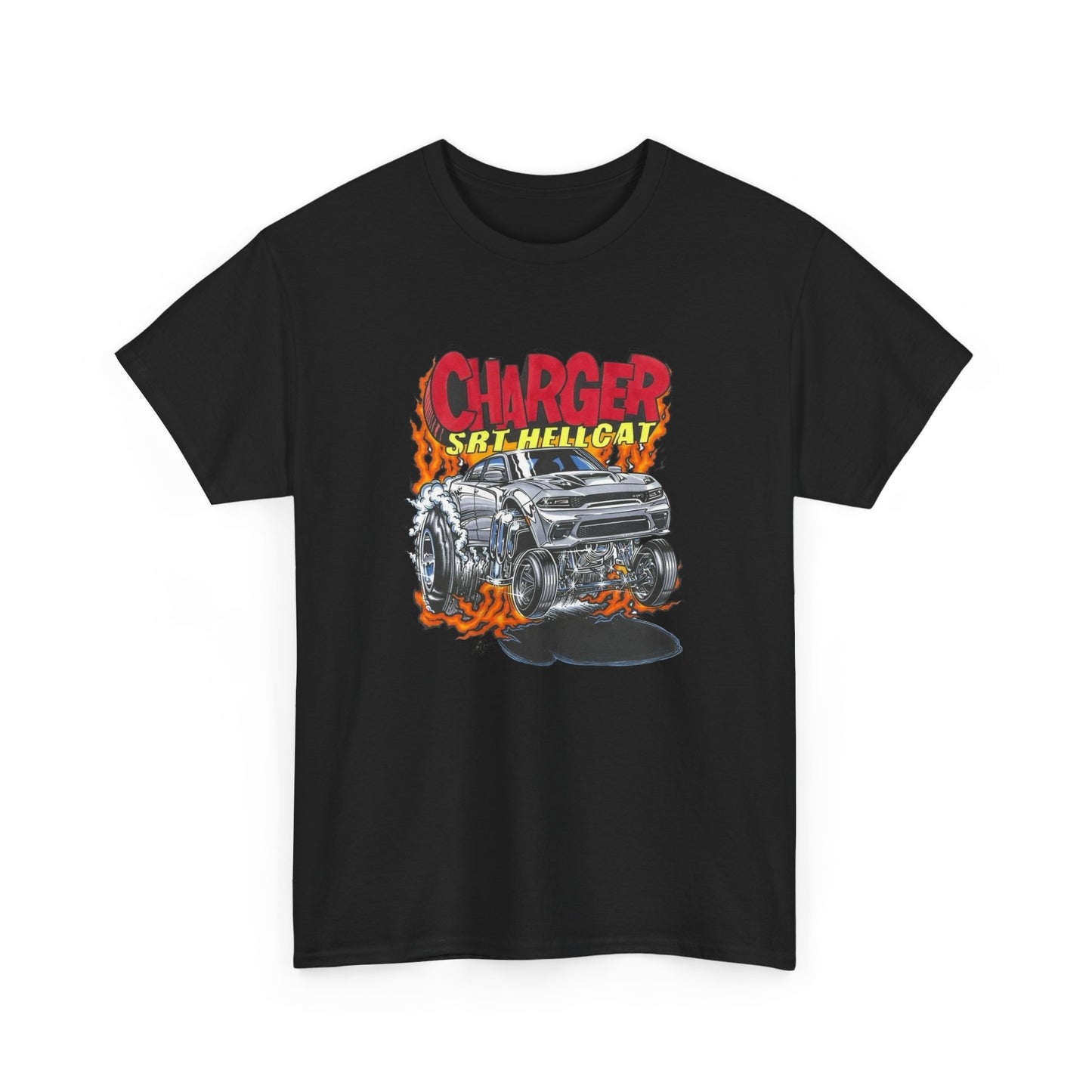 Dodge Charger Hellcat Graphic T Shirt Men's Heavy Cotton Tee