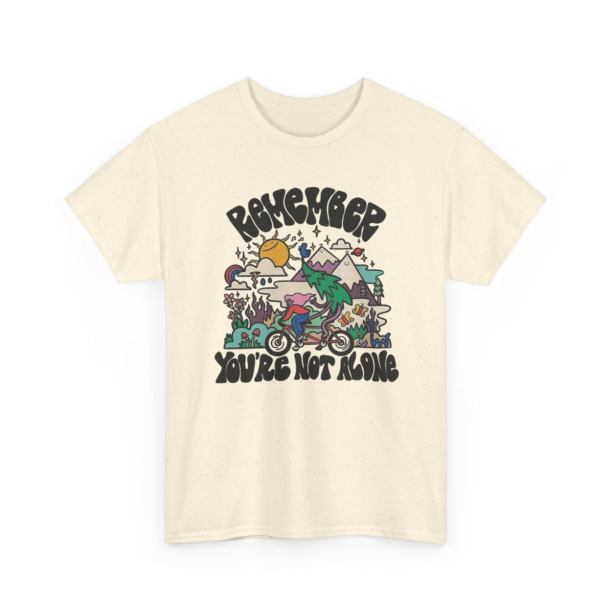 Remember Your Not Alone Graphic T Shirt Men's Art Heavy Cotton Tee