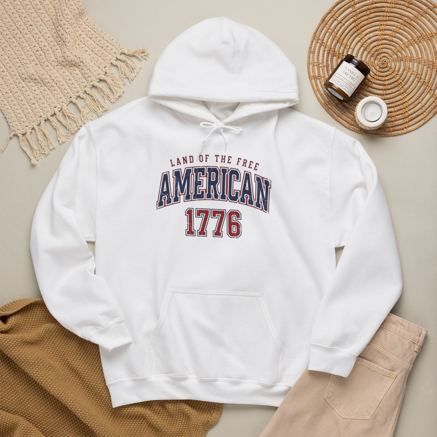 America Land Of The Free Graphic Hoodie Men's Heavy Blend™ Hooded Sweatshirt