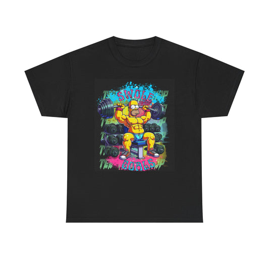 Swole Goals Graphic T Shirt Funny Homer Simpson Vintage GYM Unisex Heavy Cotton