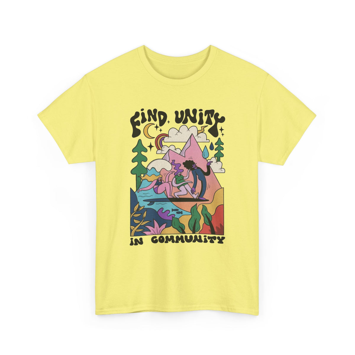 Find Unity In Community Graphic T Shirt Men's Heavy Cotton Tee