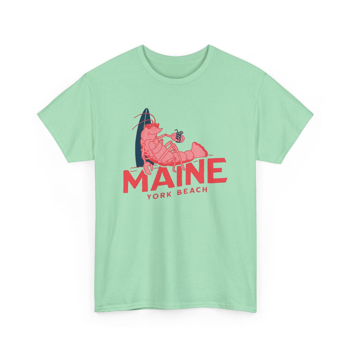 Maine York Beach Lobster Tee | Coastal Vacation Shirt Men's Graphic T Shirt