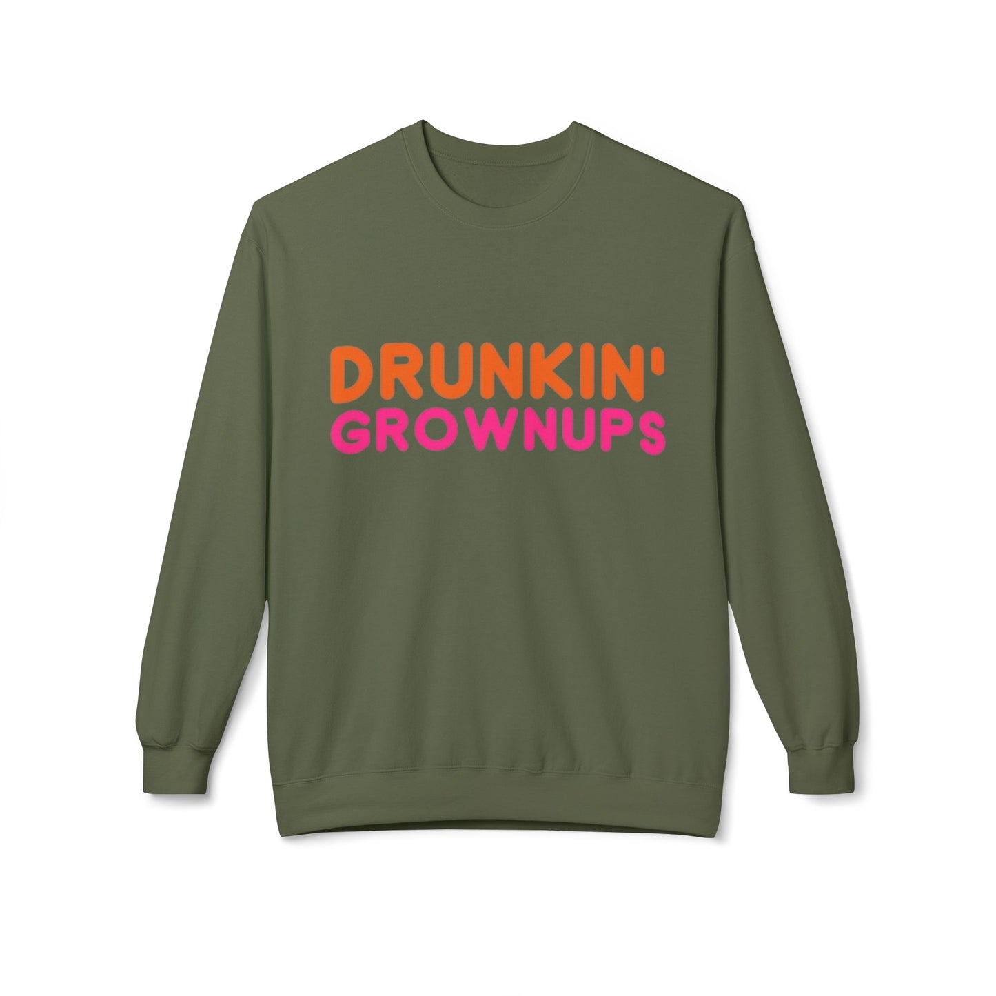 Drunken Grownups Funny Unisex Midweight Softstyle Fleece Crewneck Sweatshirt
