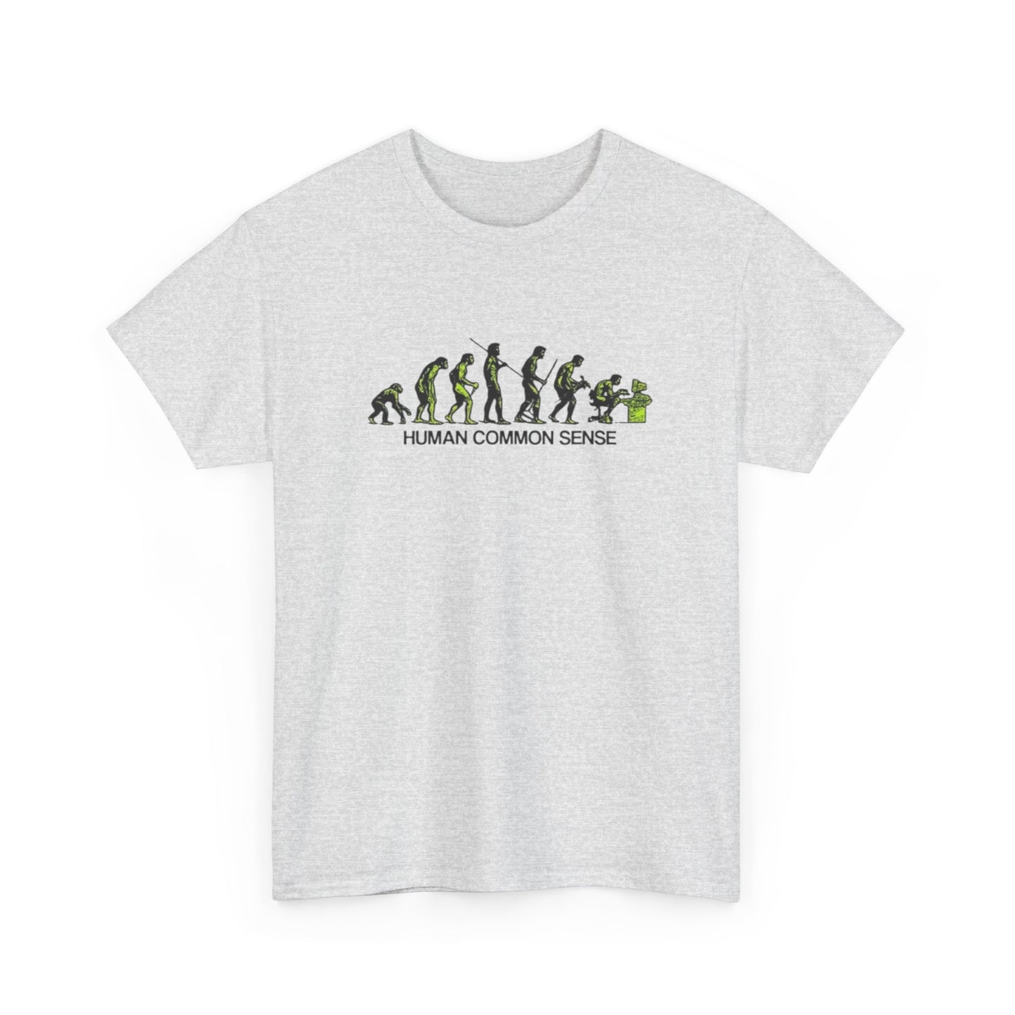 Human Common Sense Evolution Graphic T Shirt Unisex Heavy Cotton Tee Gift New