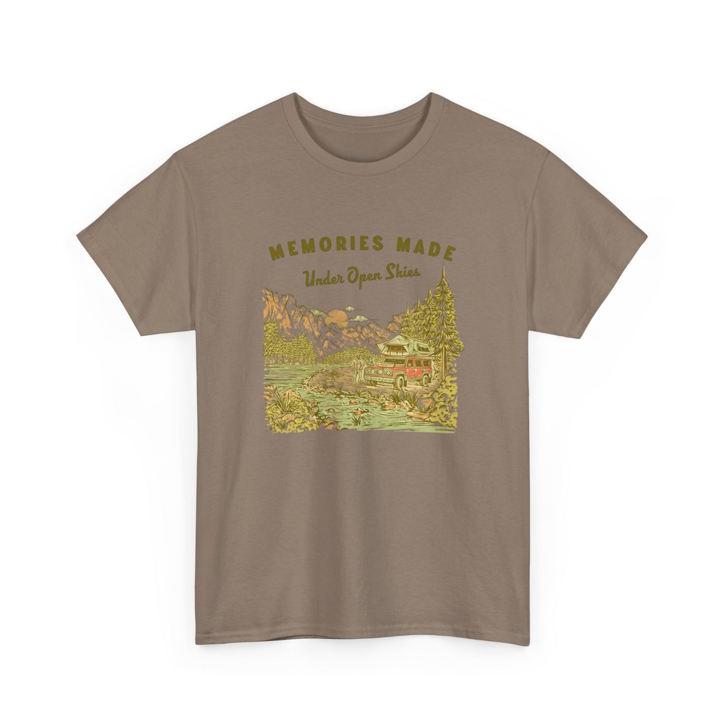 Memories Under The Stars Camping Graphic T Shirt Unisex Heavy Cotton Tee