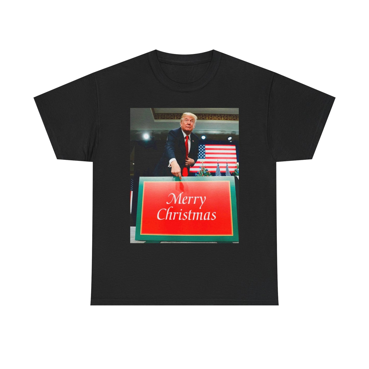 Trump Merry Christmas T Shirt Funny Holidays Graphic Unisex Heavy Cotton Tee3