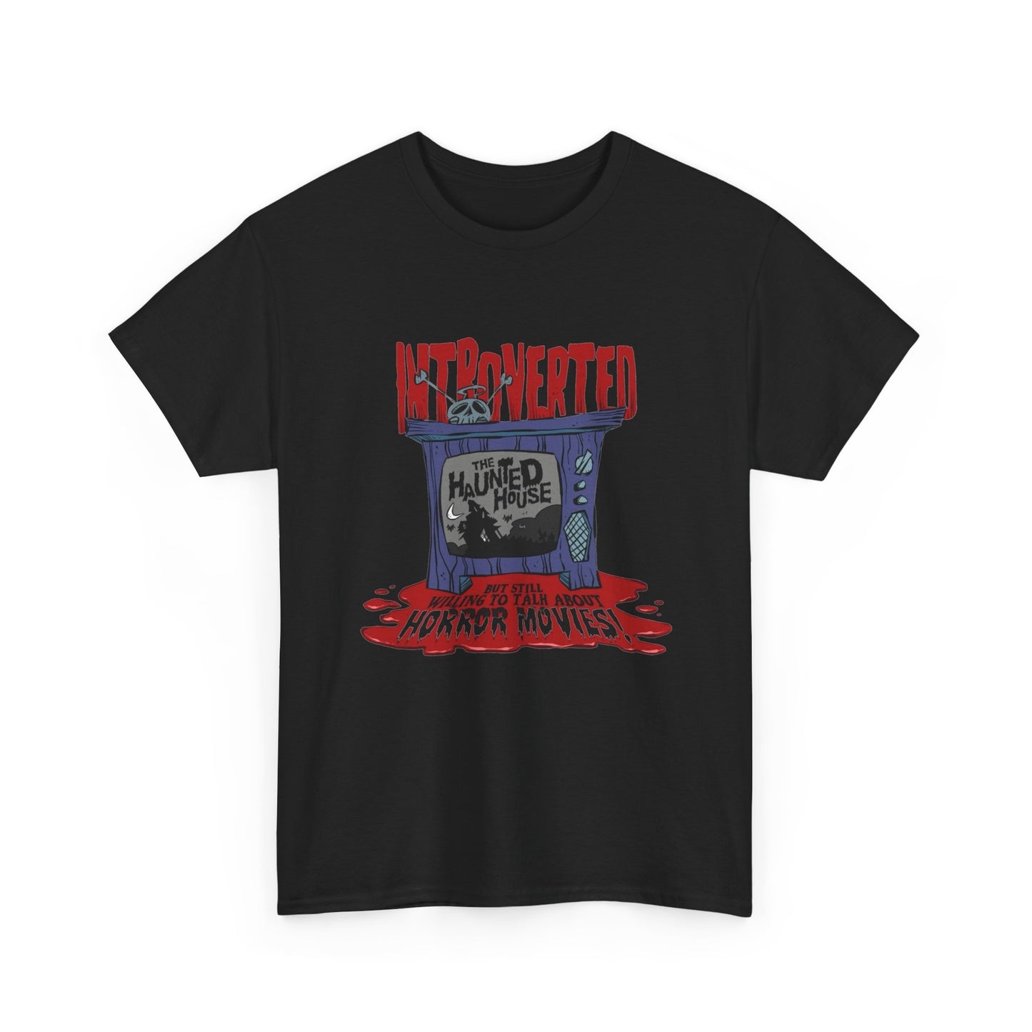Haunted House Horror Movies Graphic T Shirt Unisex Heavy Cotton Tee