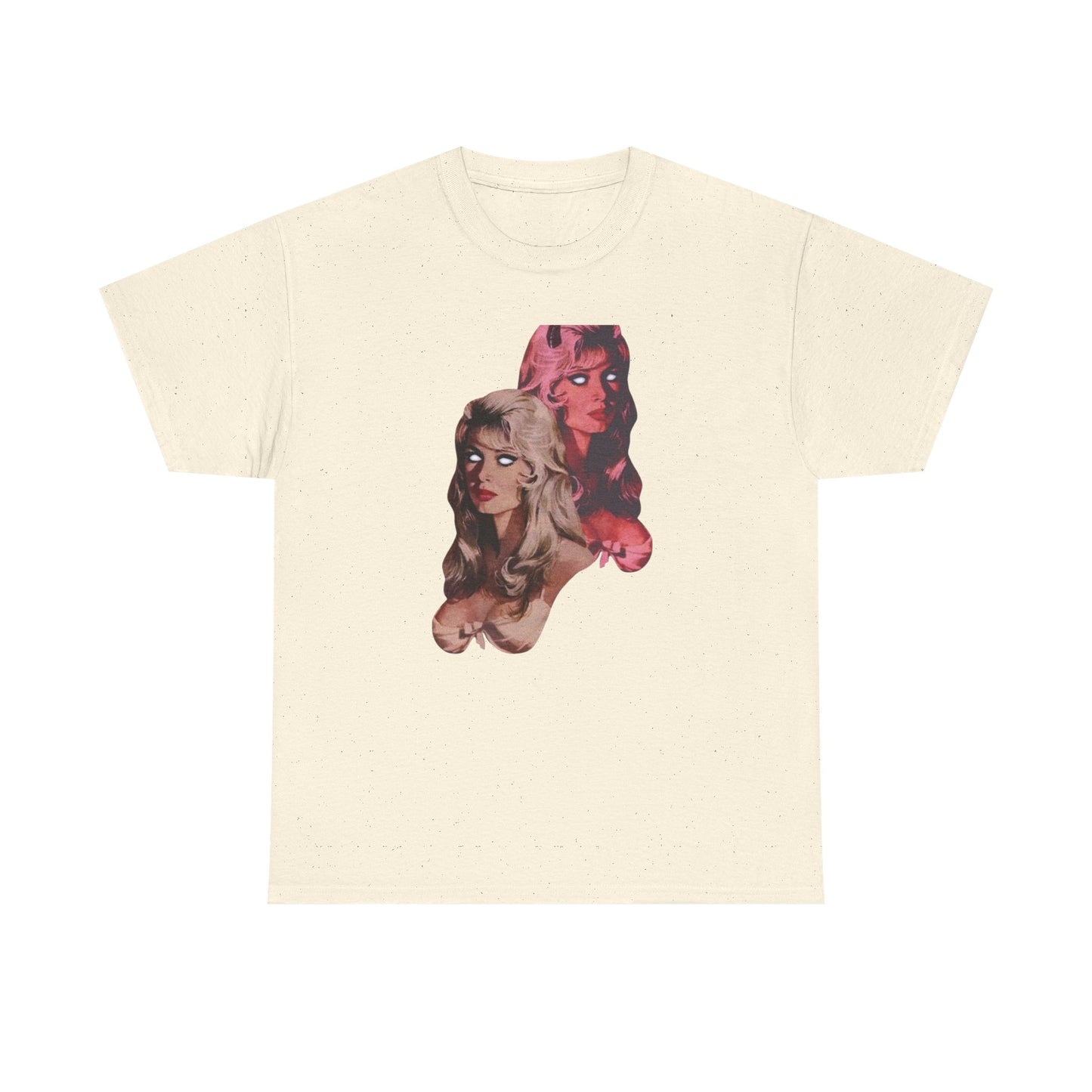 Blonde Model Eyes Vintage Graphic T-Shirt Women's Heavy Comfy Cotton Tee
