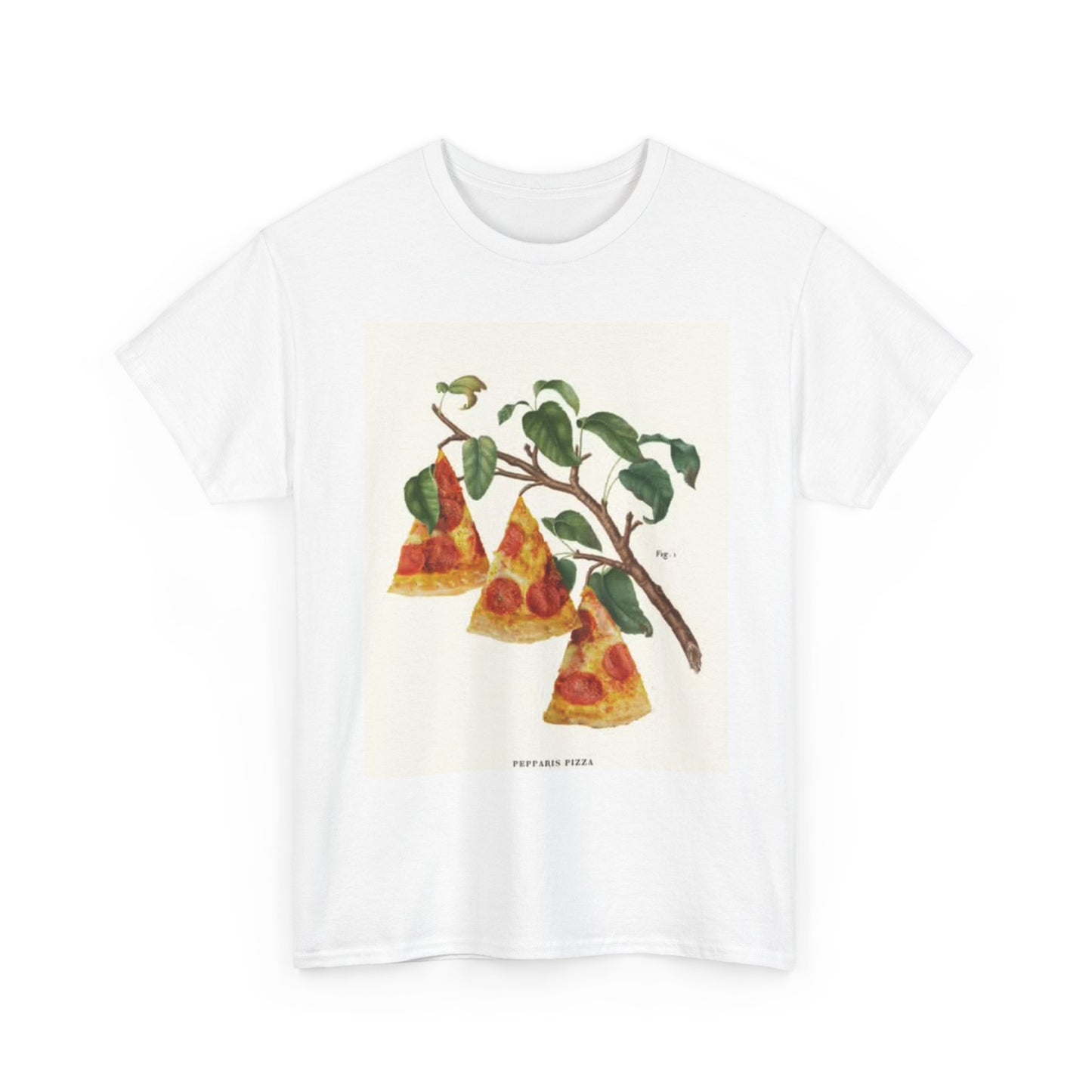 Pizza Fig Tree Italian T Shirt Funny Graphic Unisex Heavy Cotton Tee