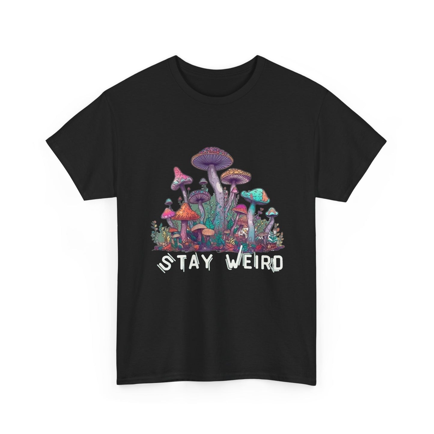 Trippy Mushroom Hunter Tshirt Mystical Graphic Vibe Unisex Stay Weird Retro