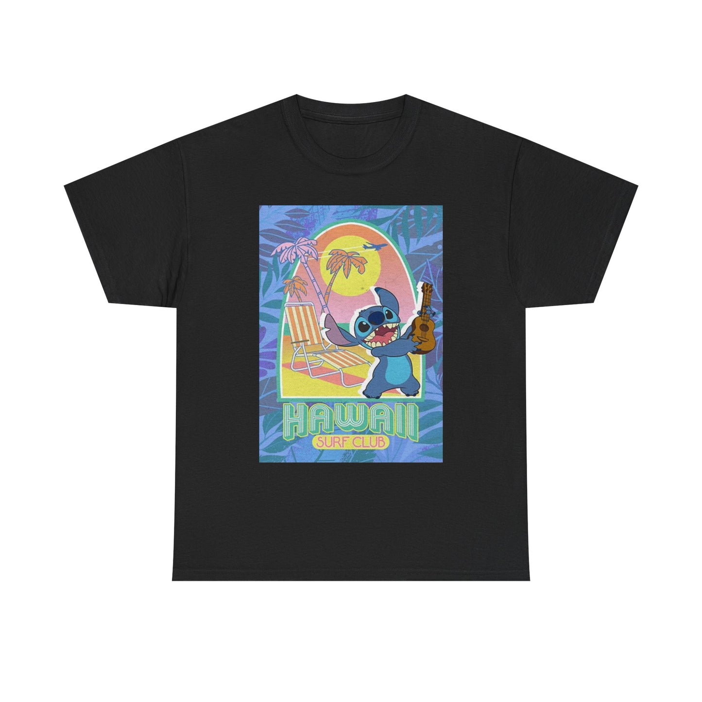 Hawaiian Surf Club Graphic T Shirt Retro Cartoon Unisex Heavy Cotton Tee
