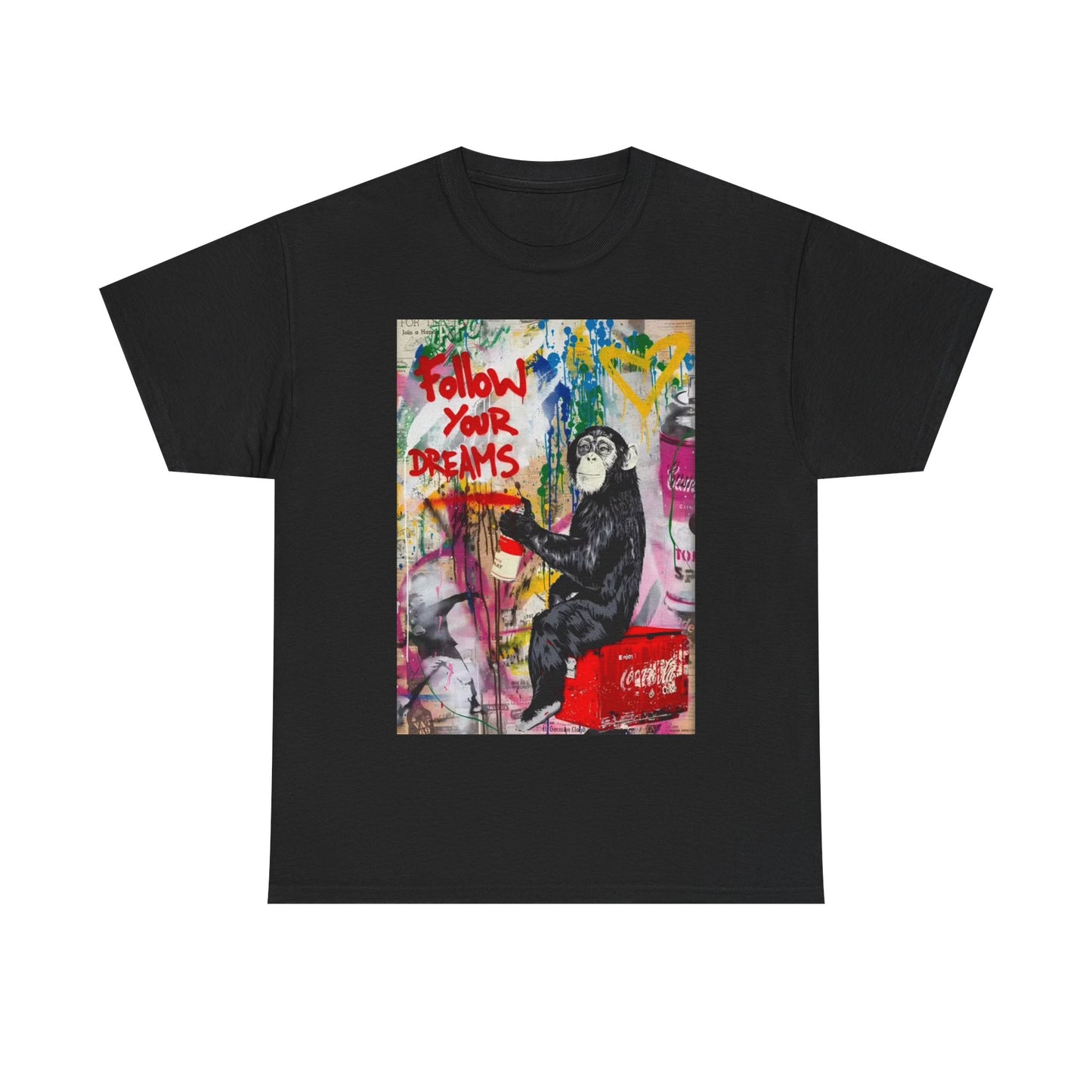 Banksy Tshirt Art Monkey Fine Graphic Painting Vintage Unisex Heavy Cotton Tee
