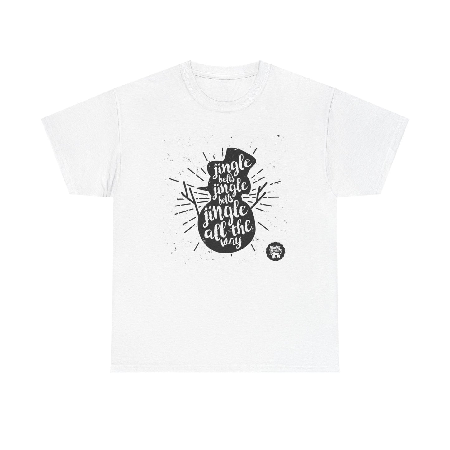 Jingle All The Way T Shirt Christmas Unisex Heavy Cotton Tee