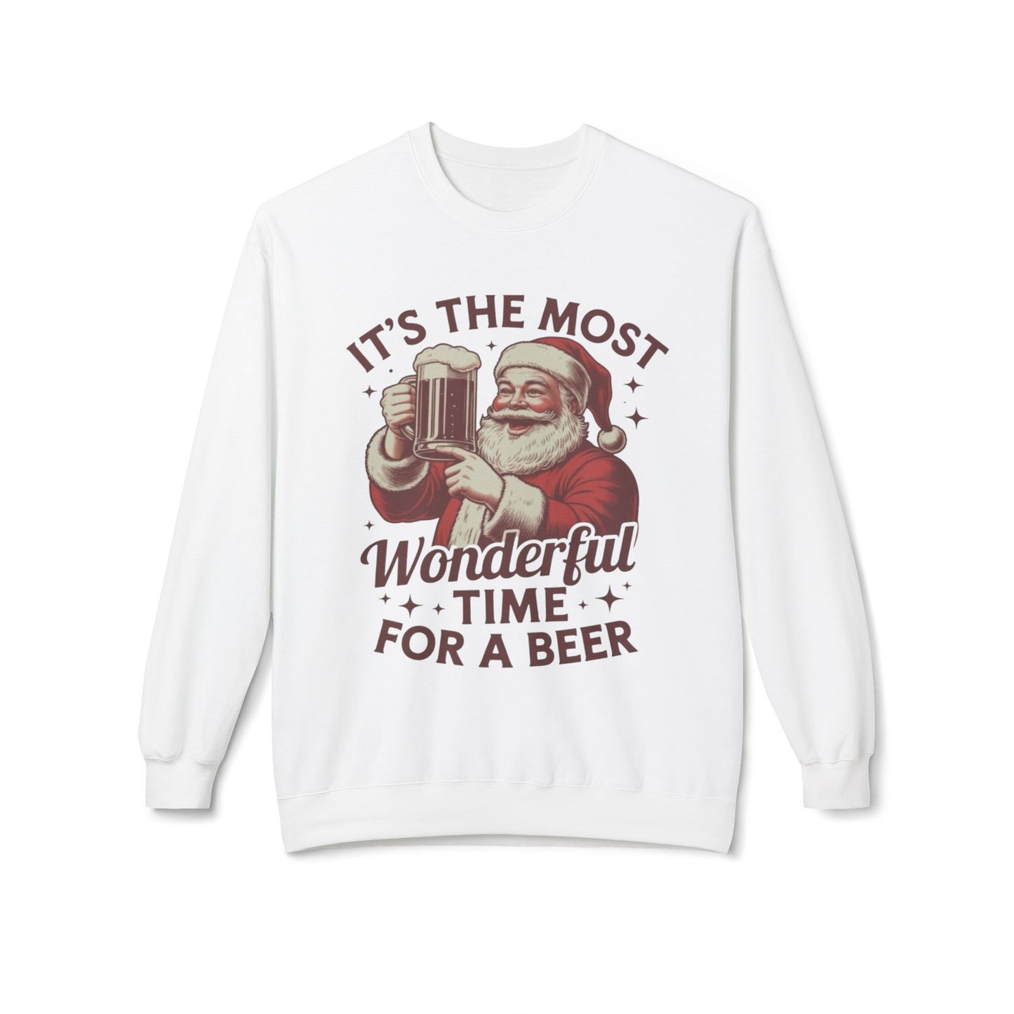 Christmas Beer Sweater NEW Unisex Fleece Crewneck Sweatshirt Funny NEW