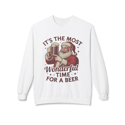 Christmas Beer Sweater NEW Unisex Fleece Crewneck Sweatshirt Funny NEW