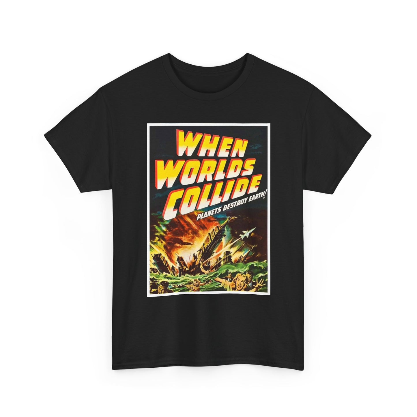 When Worlds Collide Graphic T Shirt Vintage Retro Unisex Heavy Cotton Tee
