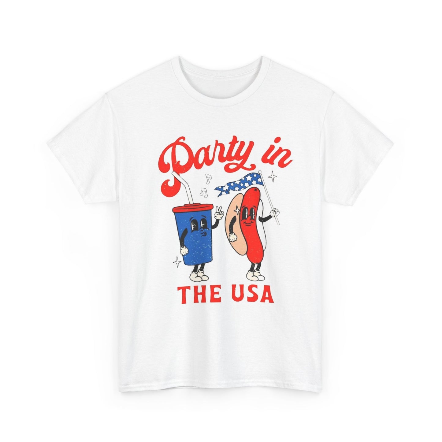 Party In The USA Graphic T Shirt Men's Heavy Cotton Tee