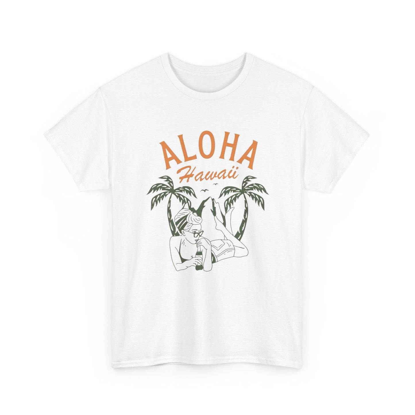 Aloha Hawaii Model Graphic T Shirt ADULT NEW Unisex Heavy Cotton Tee