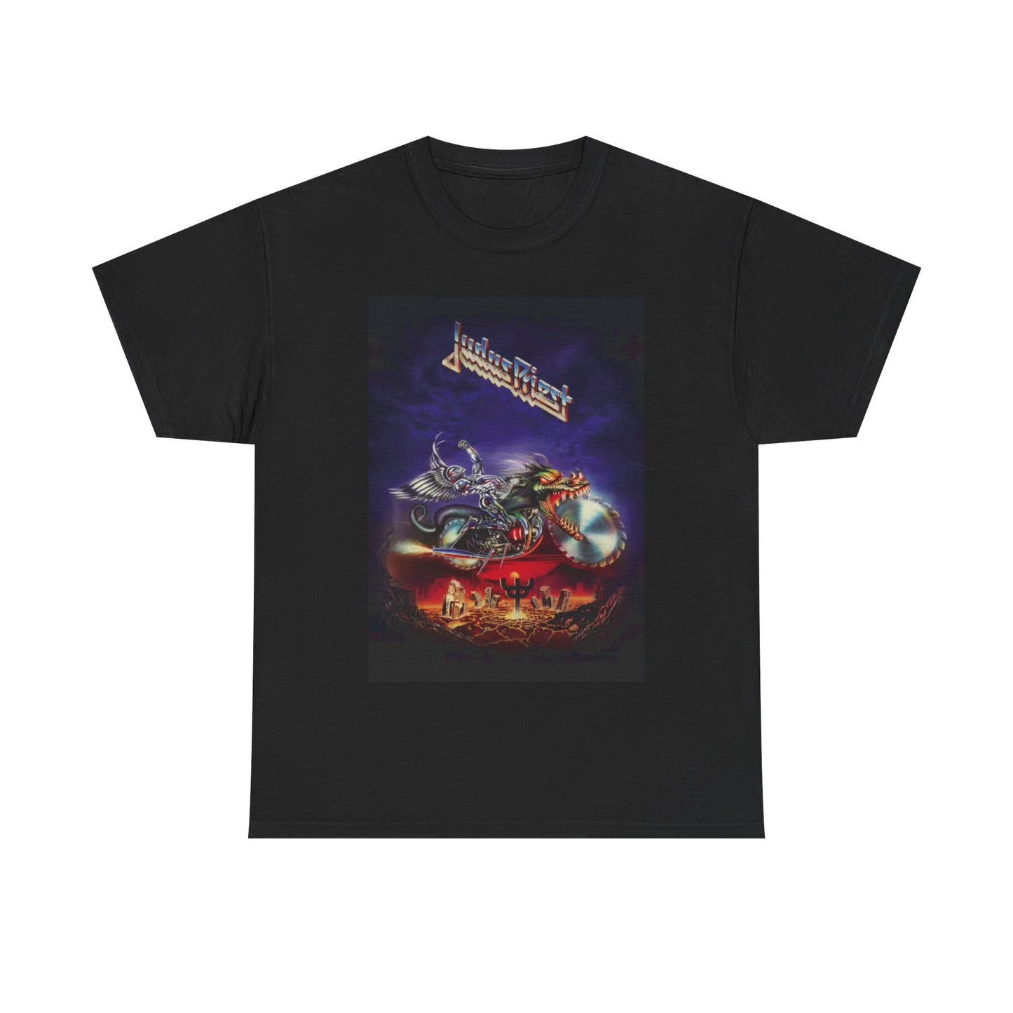 Judas Priest Shirt Vintage graphic neon harley rock Unisex Heavy Cotton Tee