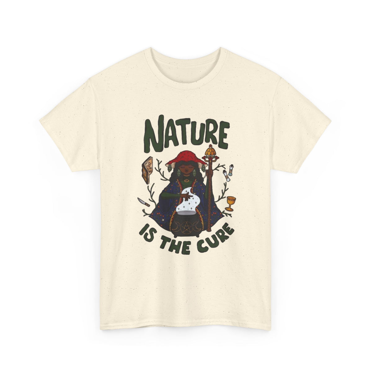 Nature Is The Cure Graphic T Shirt Men's  Heavy Cotton Tee