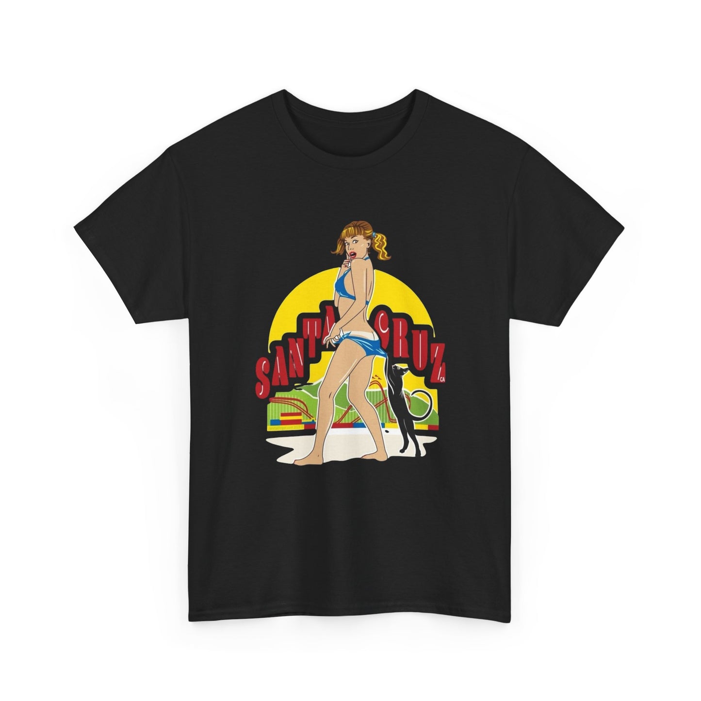 Santa Cruz California Retro Graphic T Shirt NEW ADULT Heavy Cotton Tee