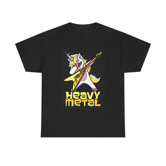 Heavy Metal Unicorn Graphic T Shirt Retro Funny Gift Unisex Heavy Cotton Tee