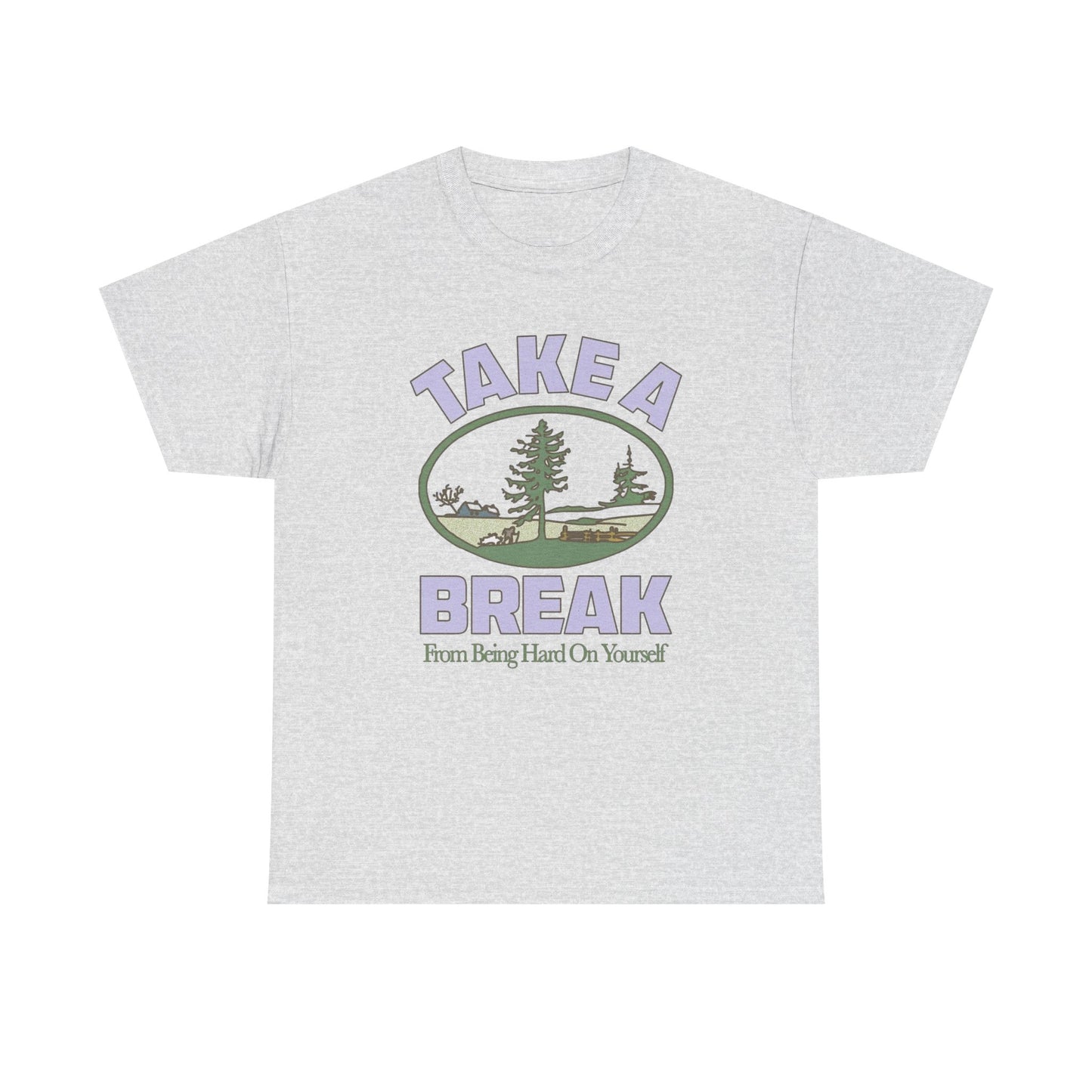 Take A Break Mental Health Retro Graphic T Shirt NEW Adult Unisex Heavy Cotton