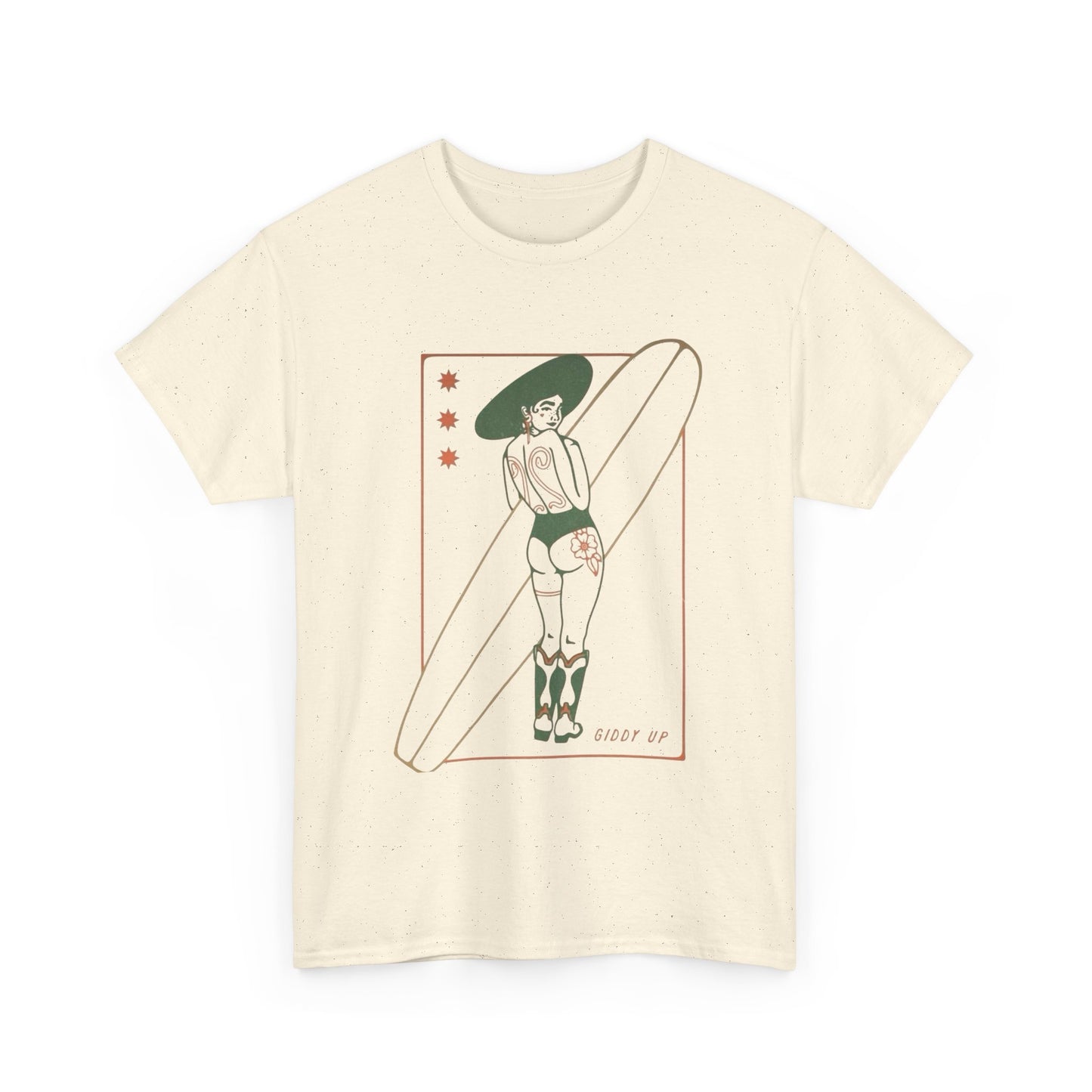 Giddy Up Surfer Graphic T-Shirt Cotton Tee New Gift Vintage