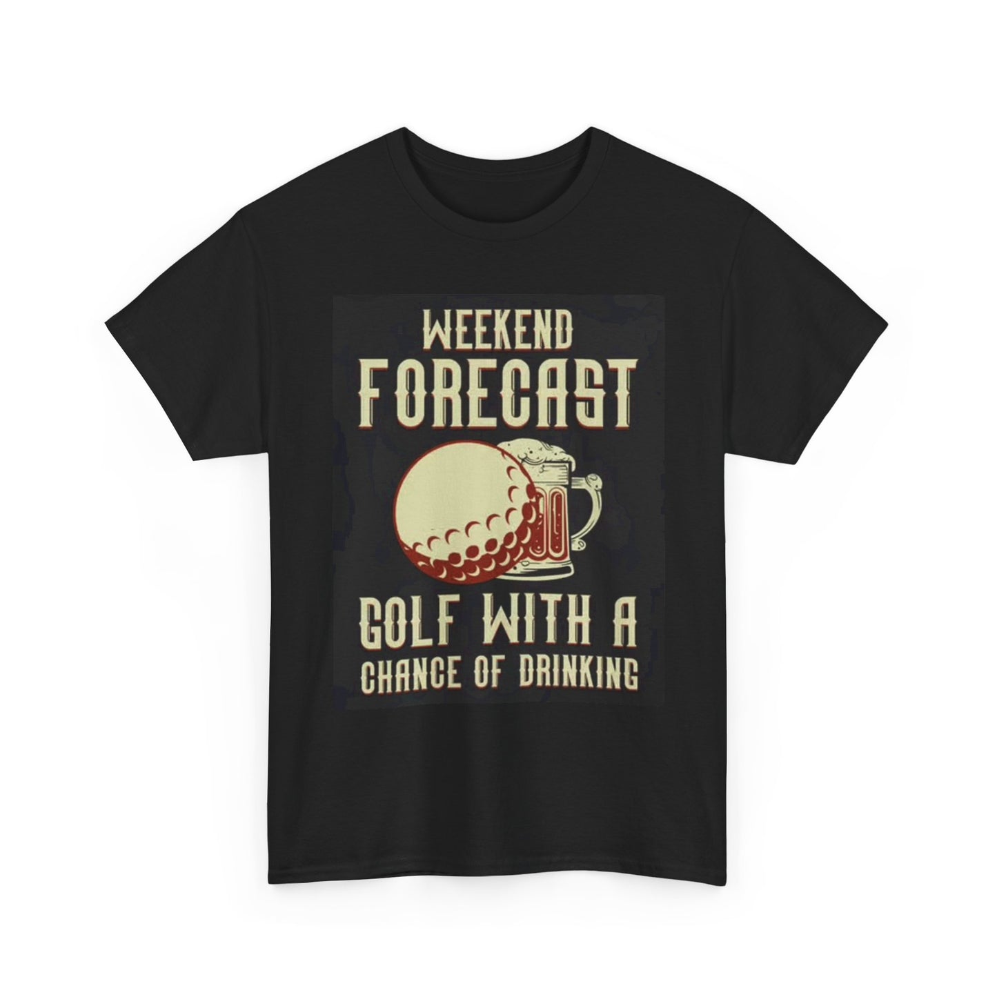 Weekend Forecast T Shirt Funny Golf With Beers Gift Unisex Heavy Cotton Tee