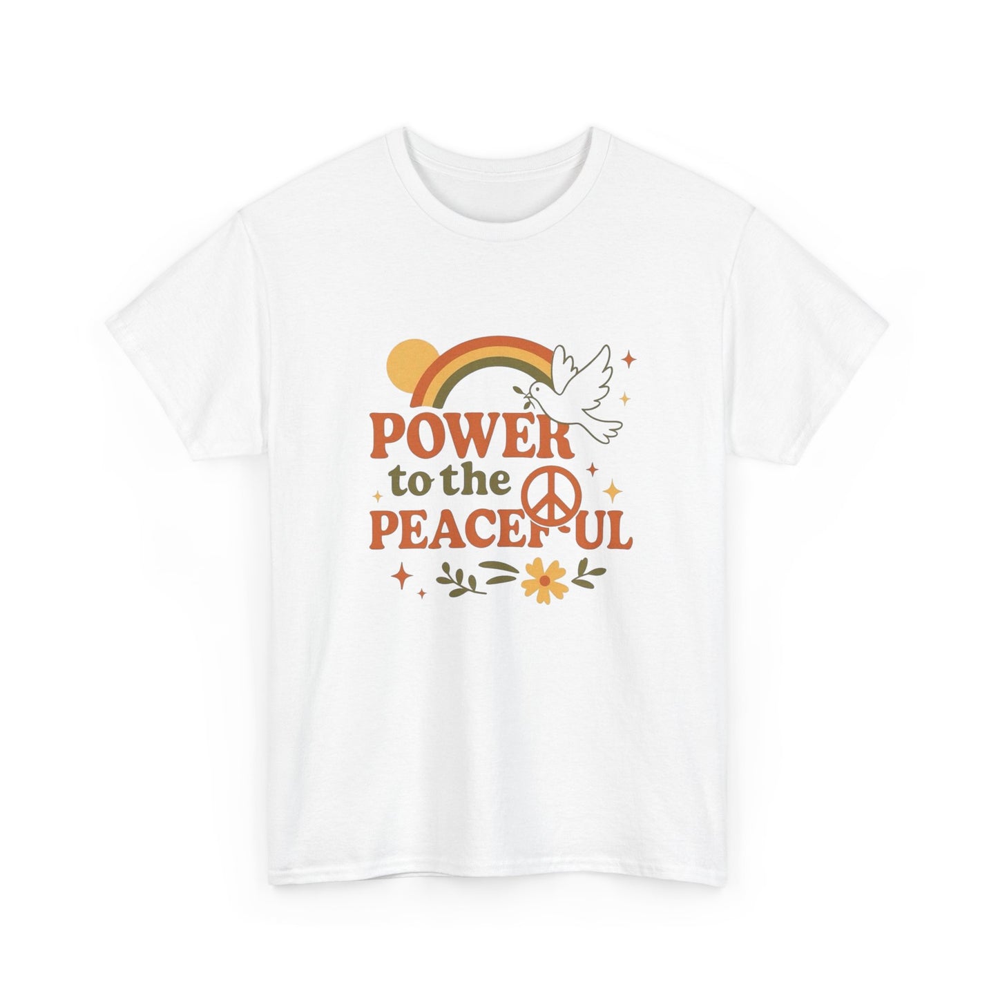 Power To The Peaceful Graphic T Shirt Adult NEW
