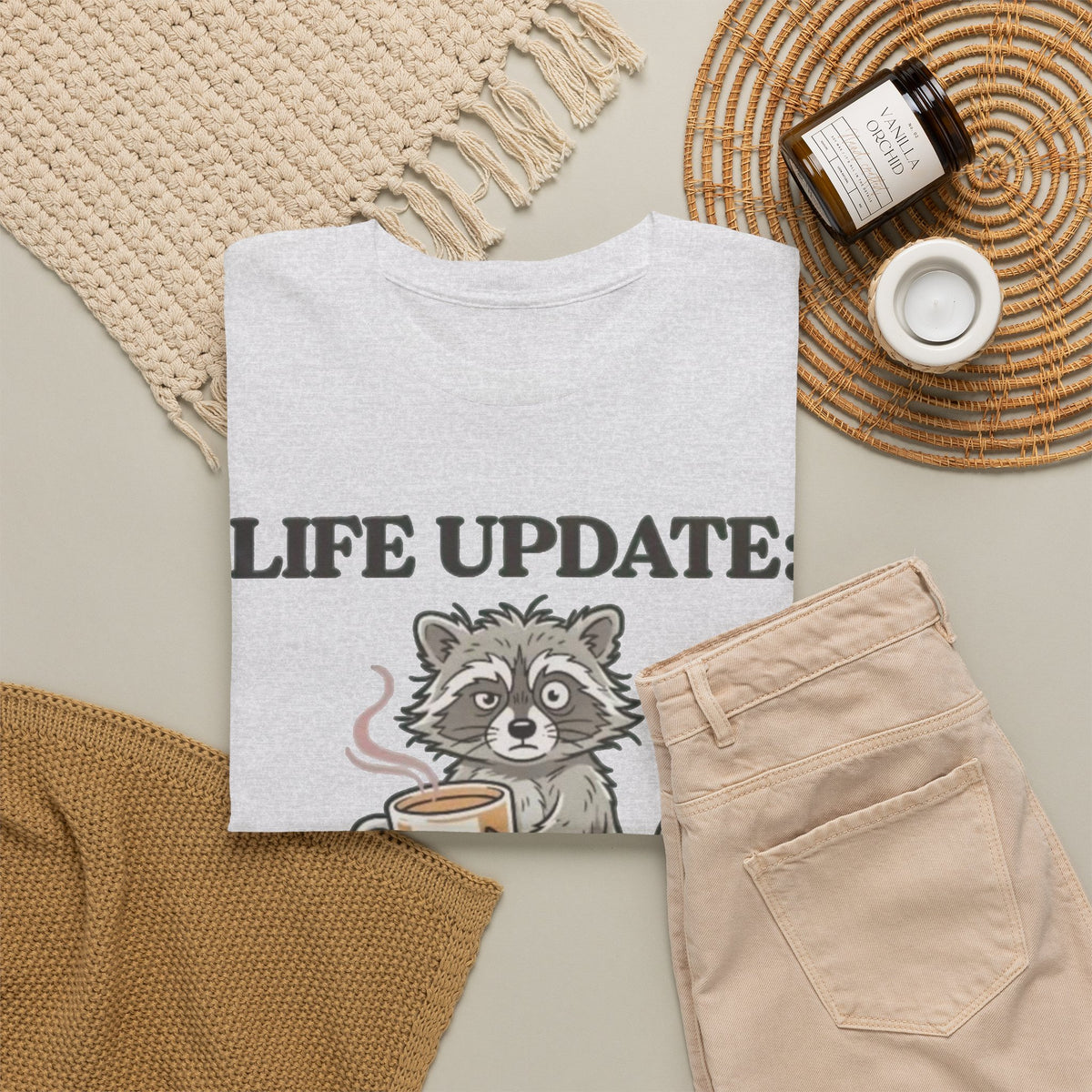 Life Update Everything Hurts Raccoon Tee Men's Graphic Tee