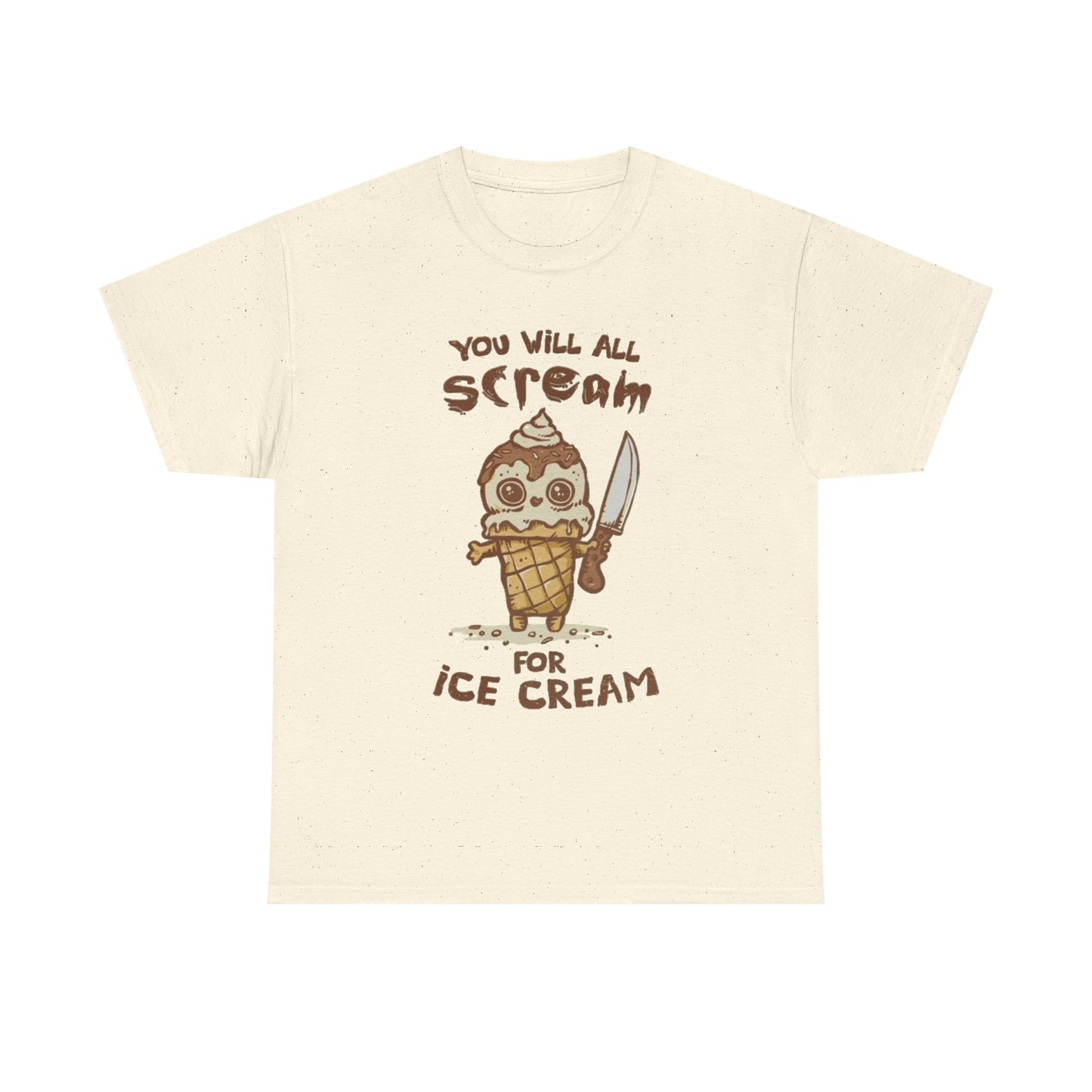 Scream For Ice Cream Funny Graphic T Shirt NEW Unisex Heavy Cotton Tee