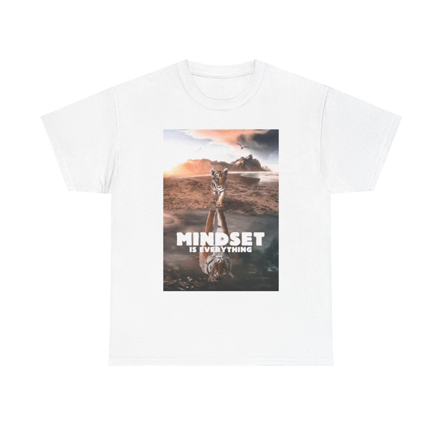 Mindset Is Everything Graphic T Shirt Tiger Art Unisex Heavy Cotton Tee