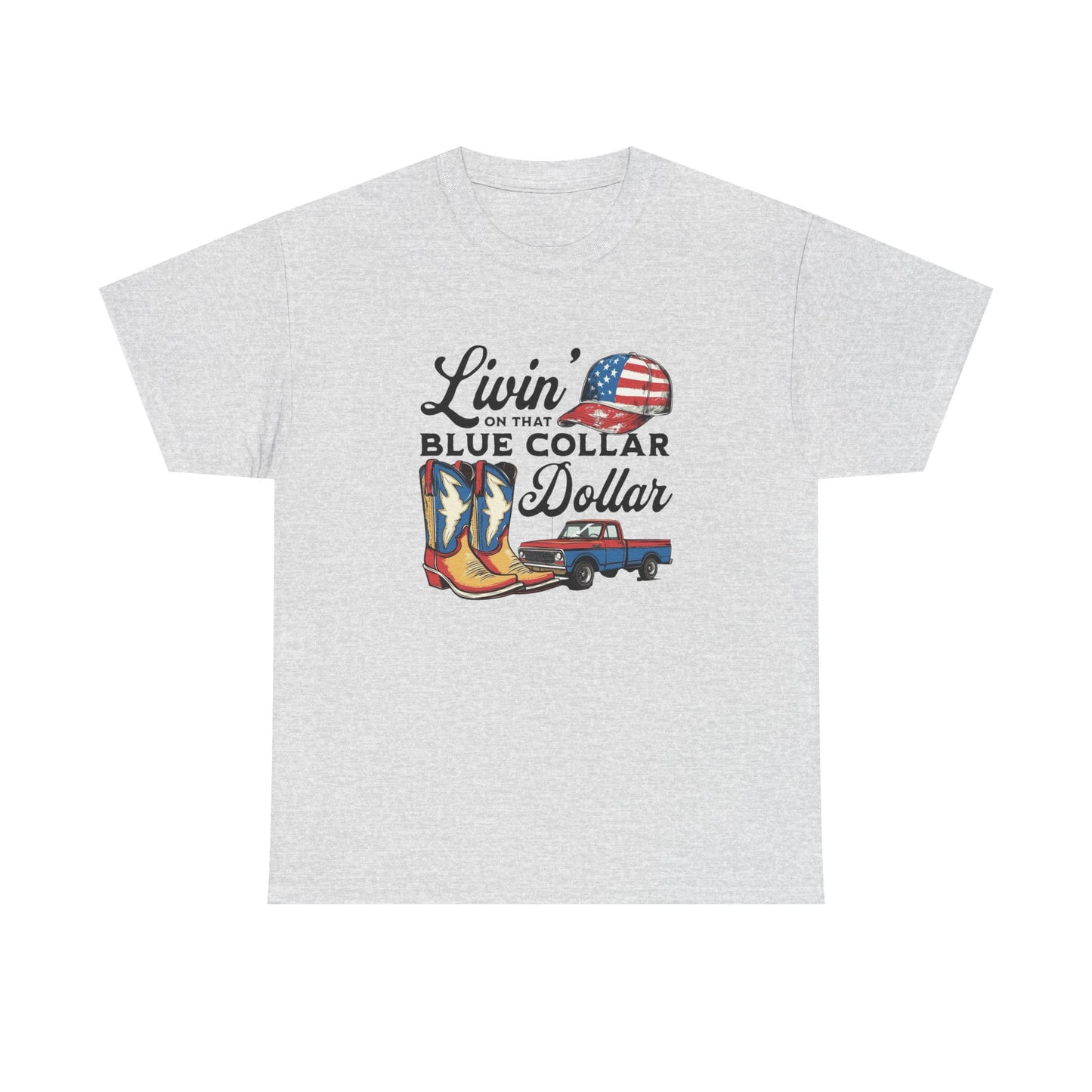 Living That Blue Collar Life Graphic T Shirt Unisex Heavy Cotton Tee Gift