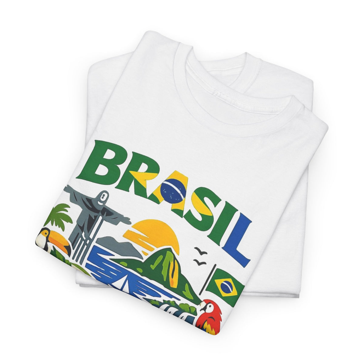 Brazil Flag Retro Graphic T Shirt Men's Heavy Cotton Tee
