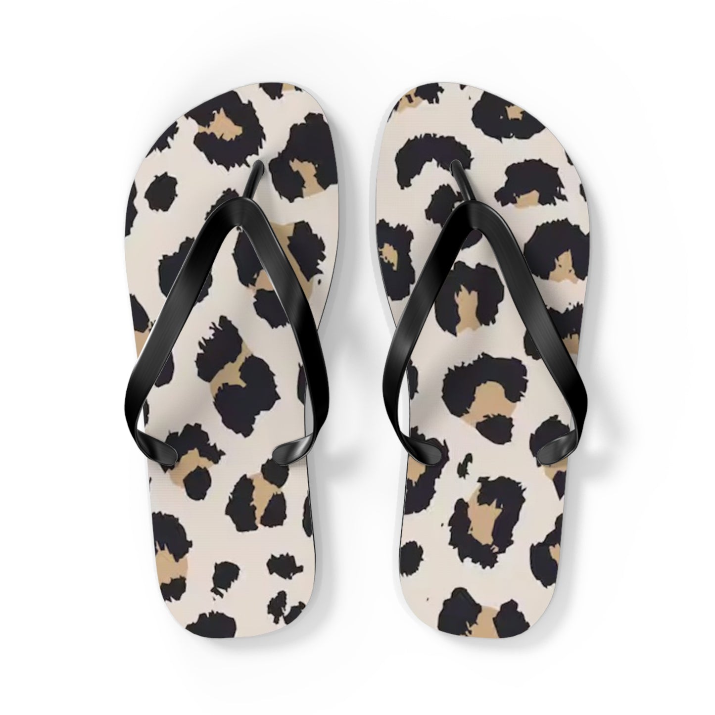 Cheetah Print Tan Beach Sandals, Slides for Summer, Flip Flops, Water Resistant