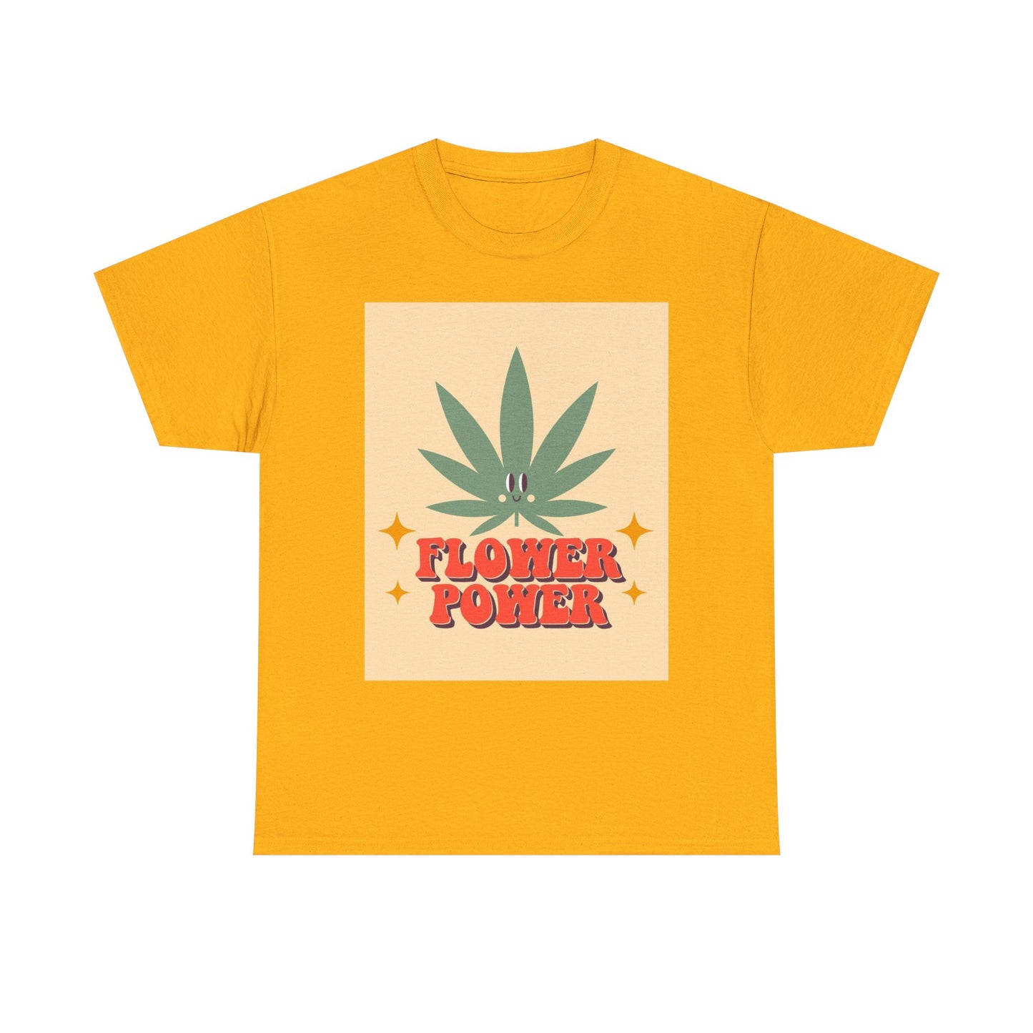Flower Power Retro T Shirt Vintage Vibes 420 Unisex Heavy Cotton Tee