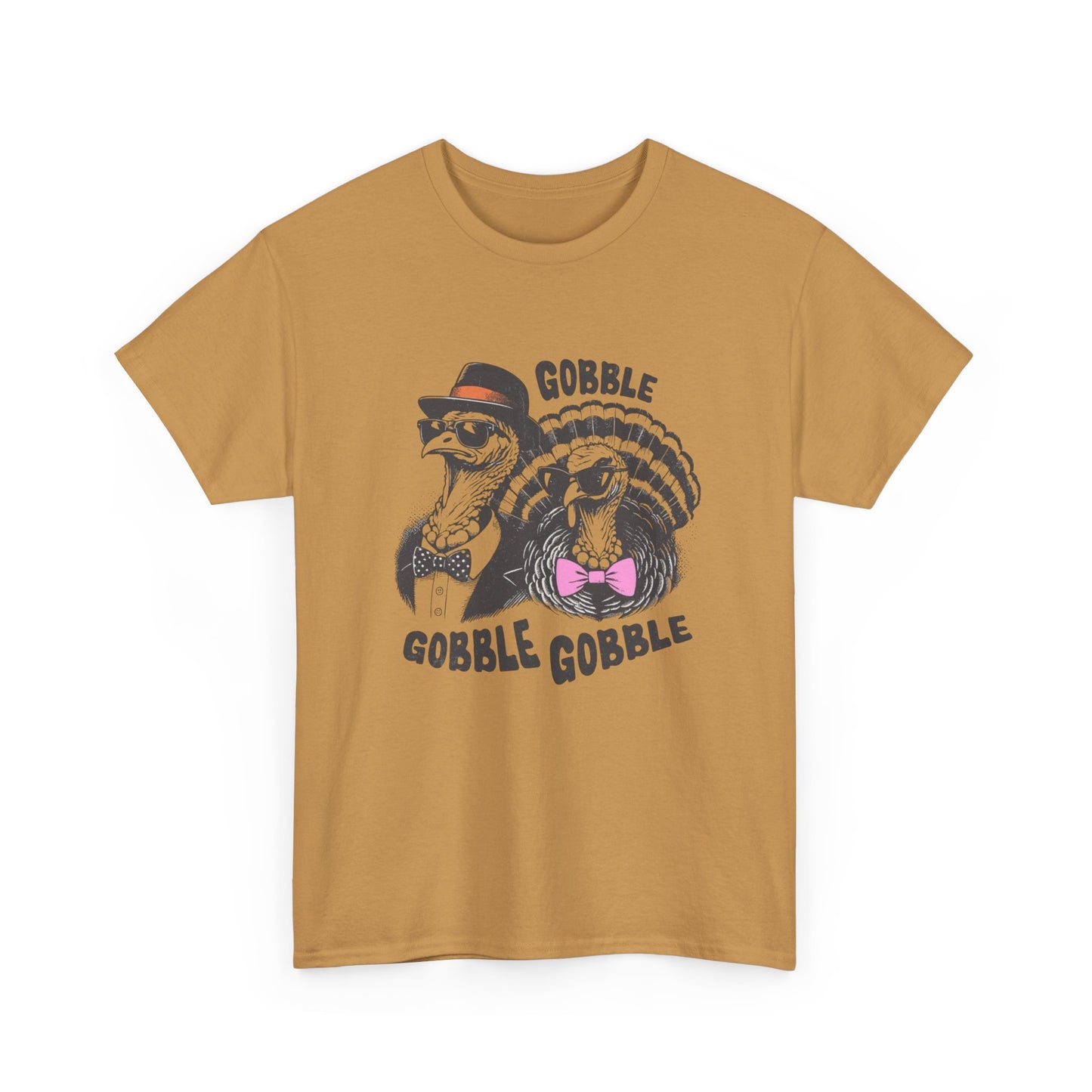 Thanksgiving Gobble Funny Turkey Graphic T Shirt NEW Unisex Heavy Cotton Tee