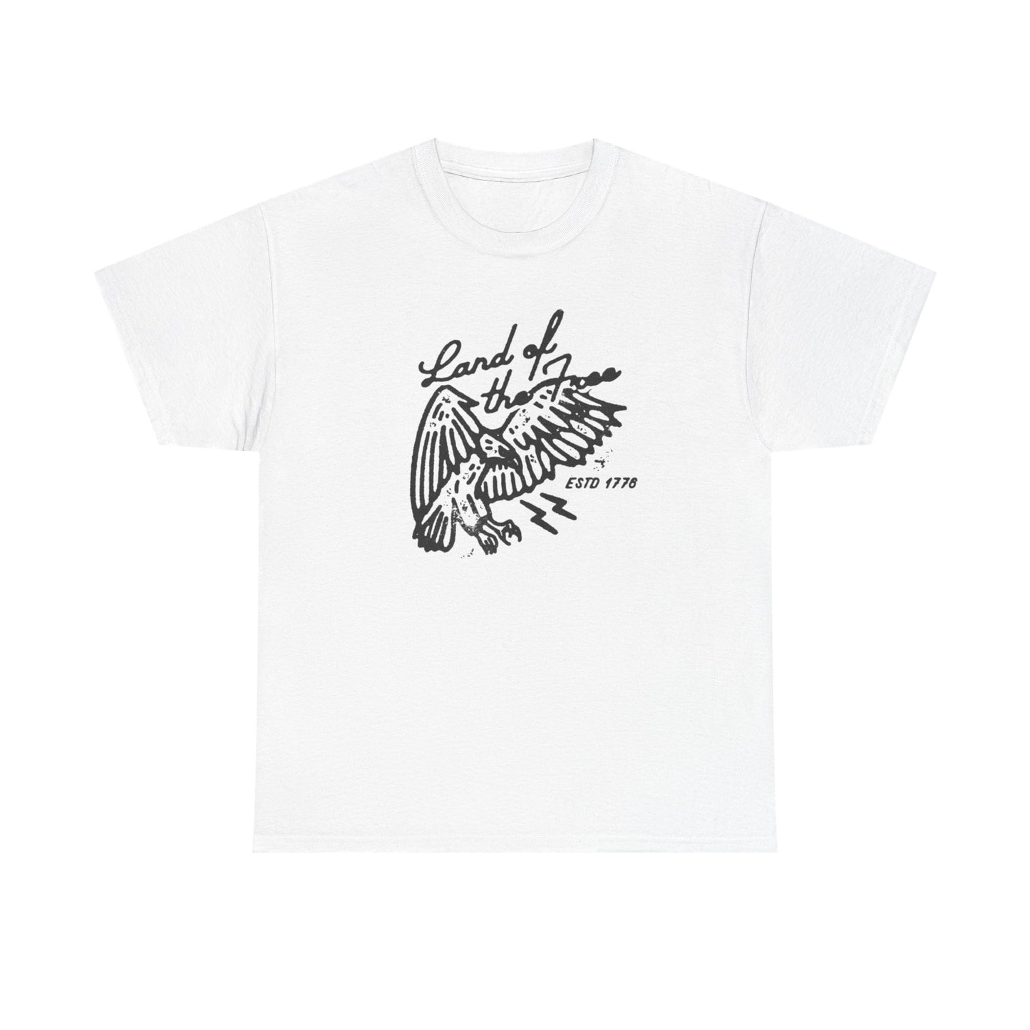 Land Of The Free 1776 Graphic T Shirt Unisex Heavy Cotton Tee Gift