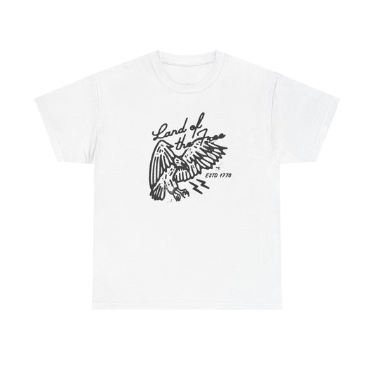 Land Of The Free 1776 Graphic T Shirt Unisex Heavy Cotton Tee Gift