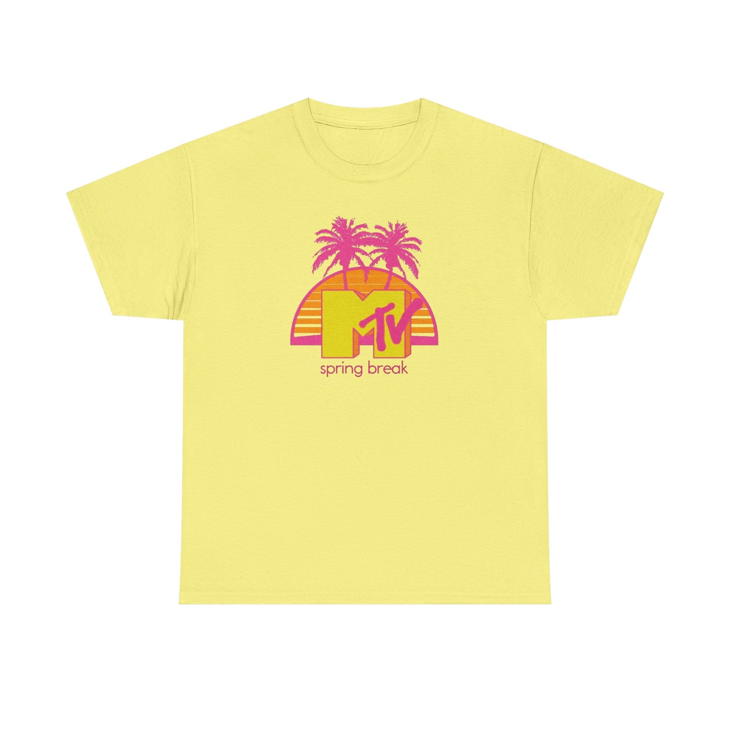MTV Spring Break Vintage Tropical Graphic T-Shirt Unisex Heavy Cotton Tee