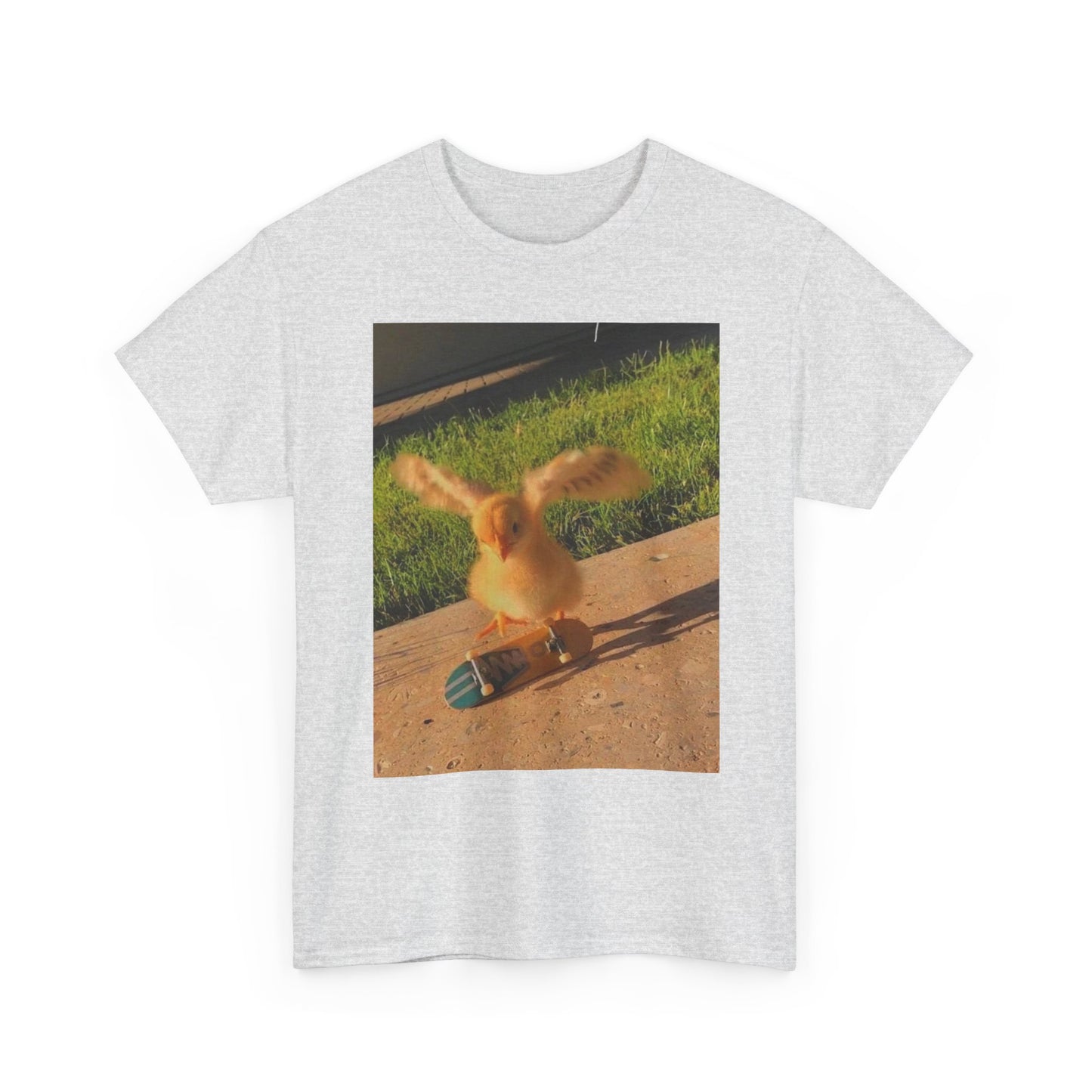Chicken Skateboarding Funny Graphic T-Shirt Unisex Heavy Cotton Tee NEW