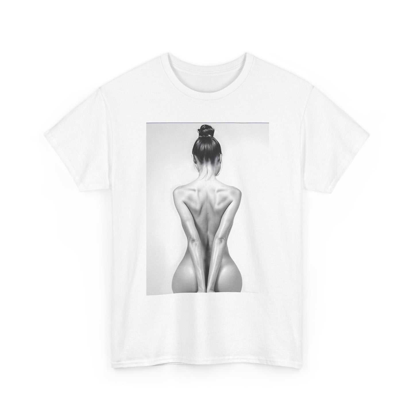 Sexy Graphic T Shirt Nude Model Black And White Art Unisex Heavy Cotton Tee