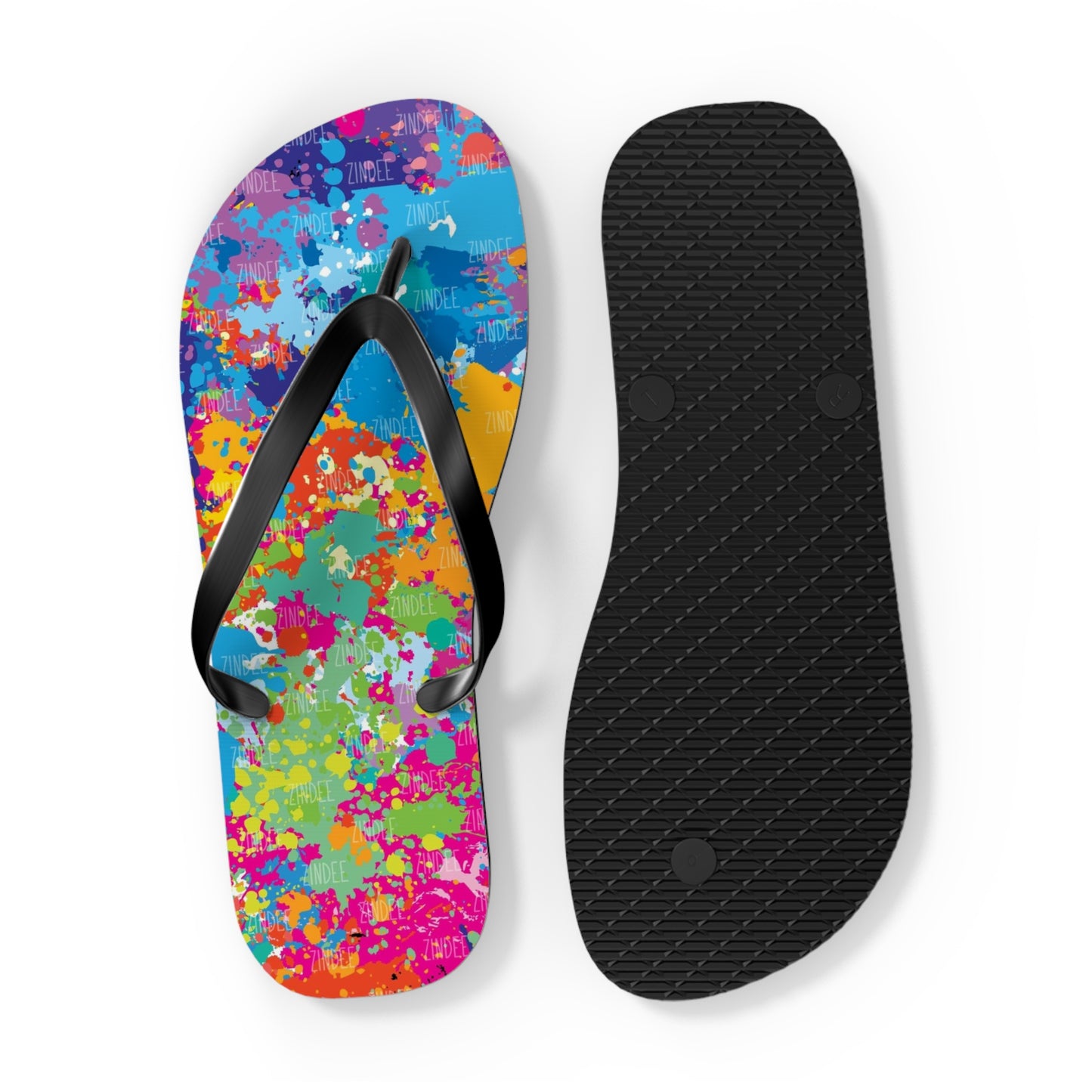 Paint Splatter Flip Flops, Sandals Slides, Summer Footwear, Brand New