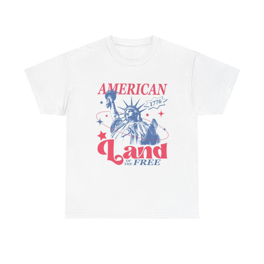 American Land Of The Free Graphic T Shirt Unisex Heavy Cotton Tee