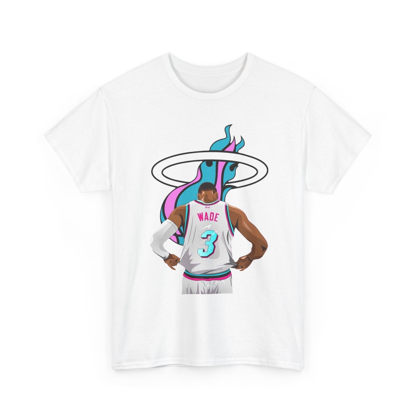 D Wade Miami Basketball Retro T Shirt Unisex Heavy Cotton Vintage Gift NEW