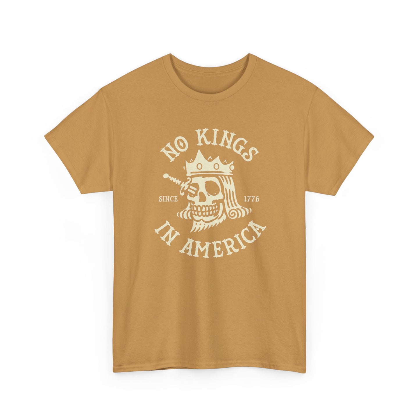 NO KINGS IN AMERICA Graphic T-Shirt Comfy Cotton Tee Brand NEW