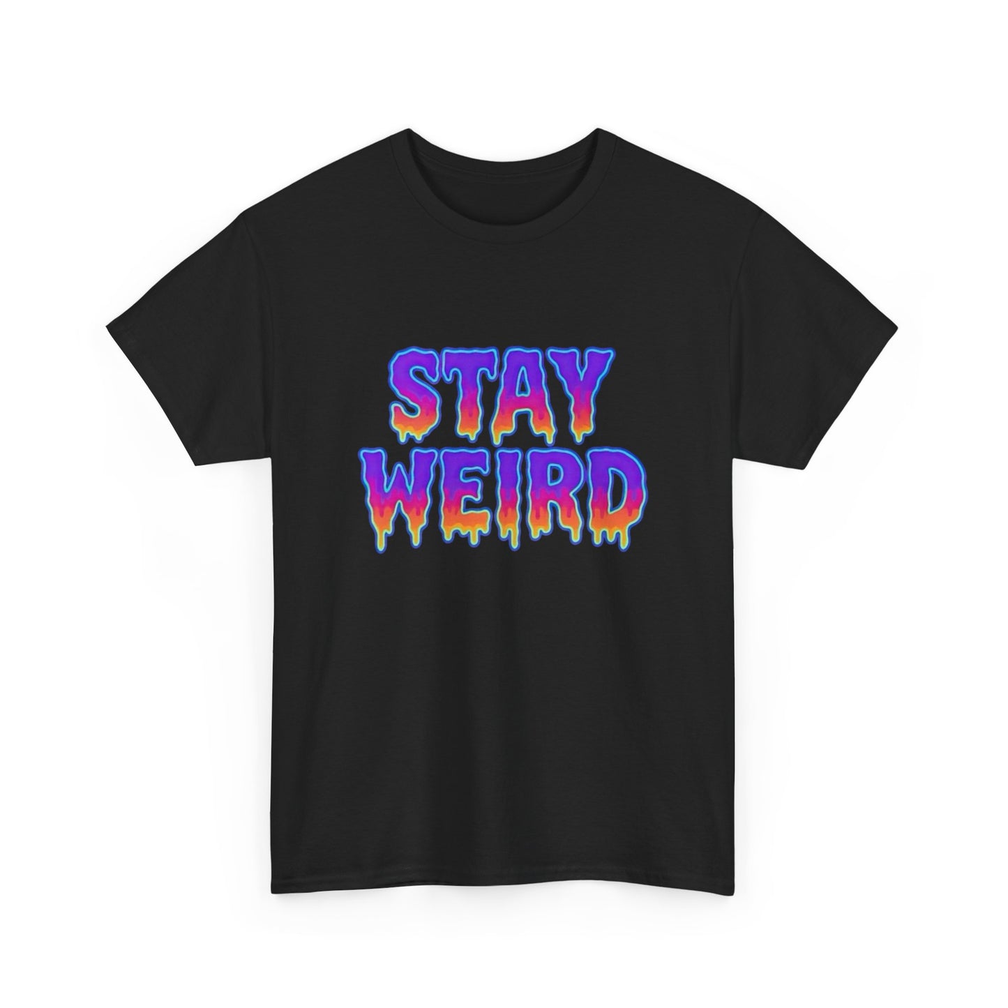 Stay Weird Trippy Neon Graphic T Shirt Adult NEW