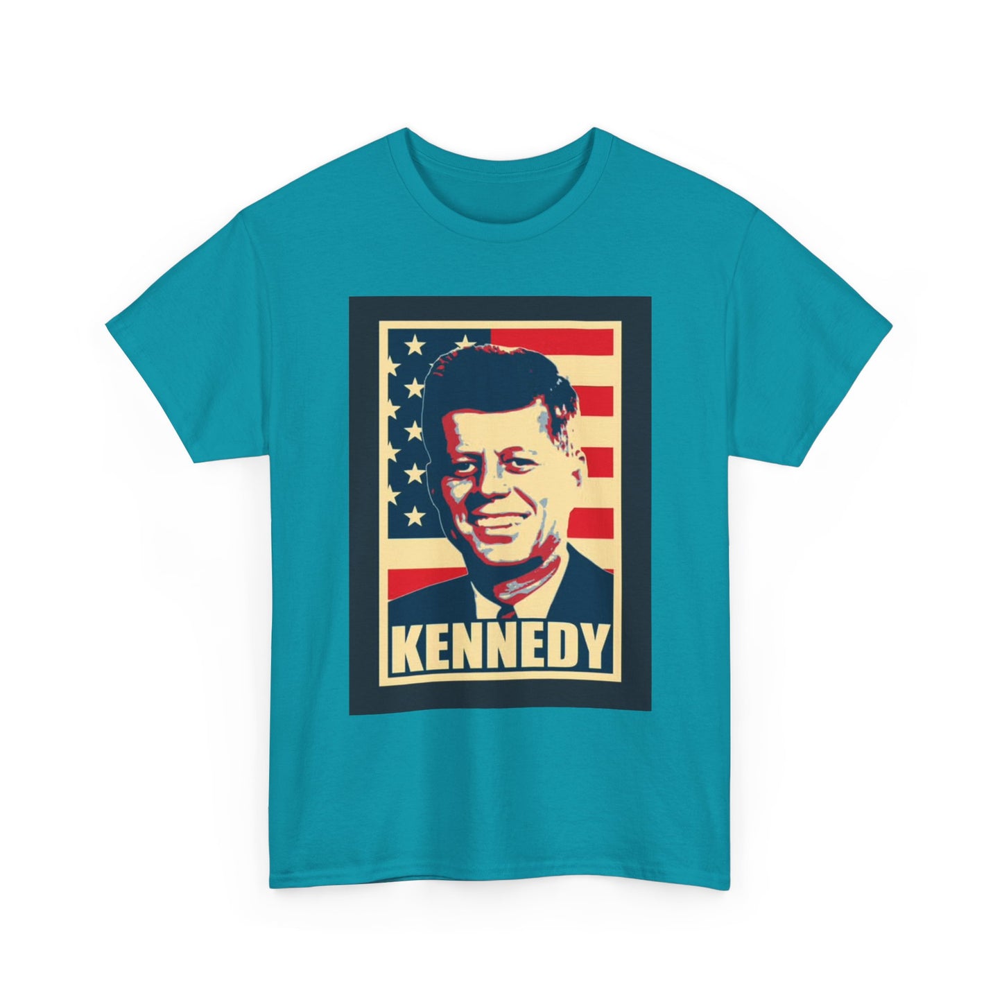 JFK Tshirt John F Kennedy American Flag President Unisex Heavy Cotton Tee