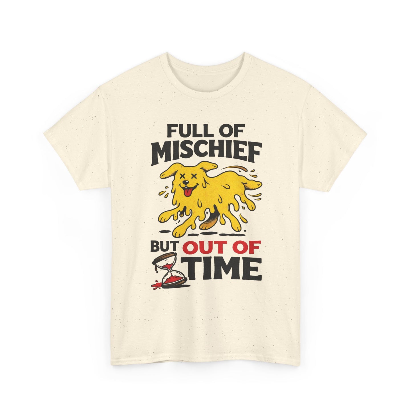 Full Of Mischief Funny Dog Graphic T Shirt Men's Heavy Cotton Tee